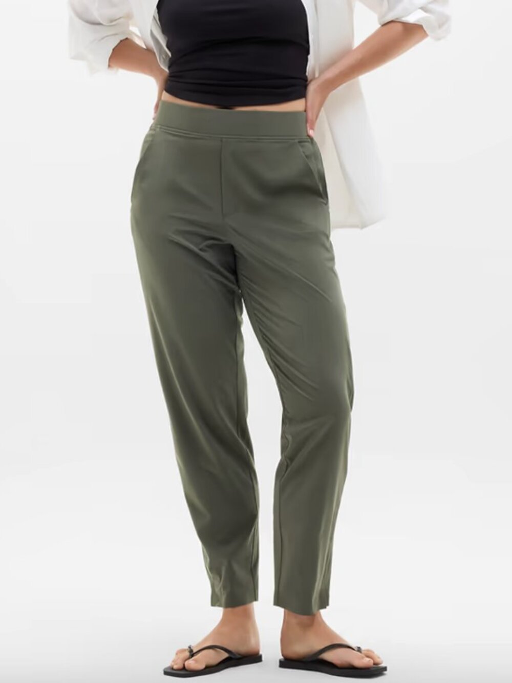 ATHLETA Brooklyn Mid Rise Ankle Pant in Jungle 14 TALL